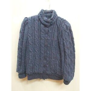 Lindsay Scott Blue Long Sleeve Jacket Cardigan Blue Size M Medium Full Zip